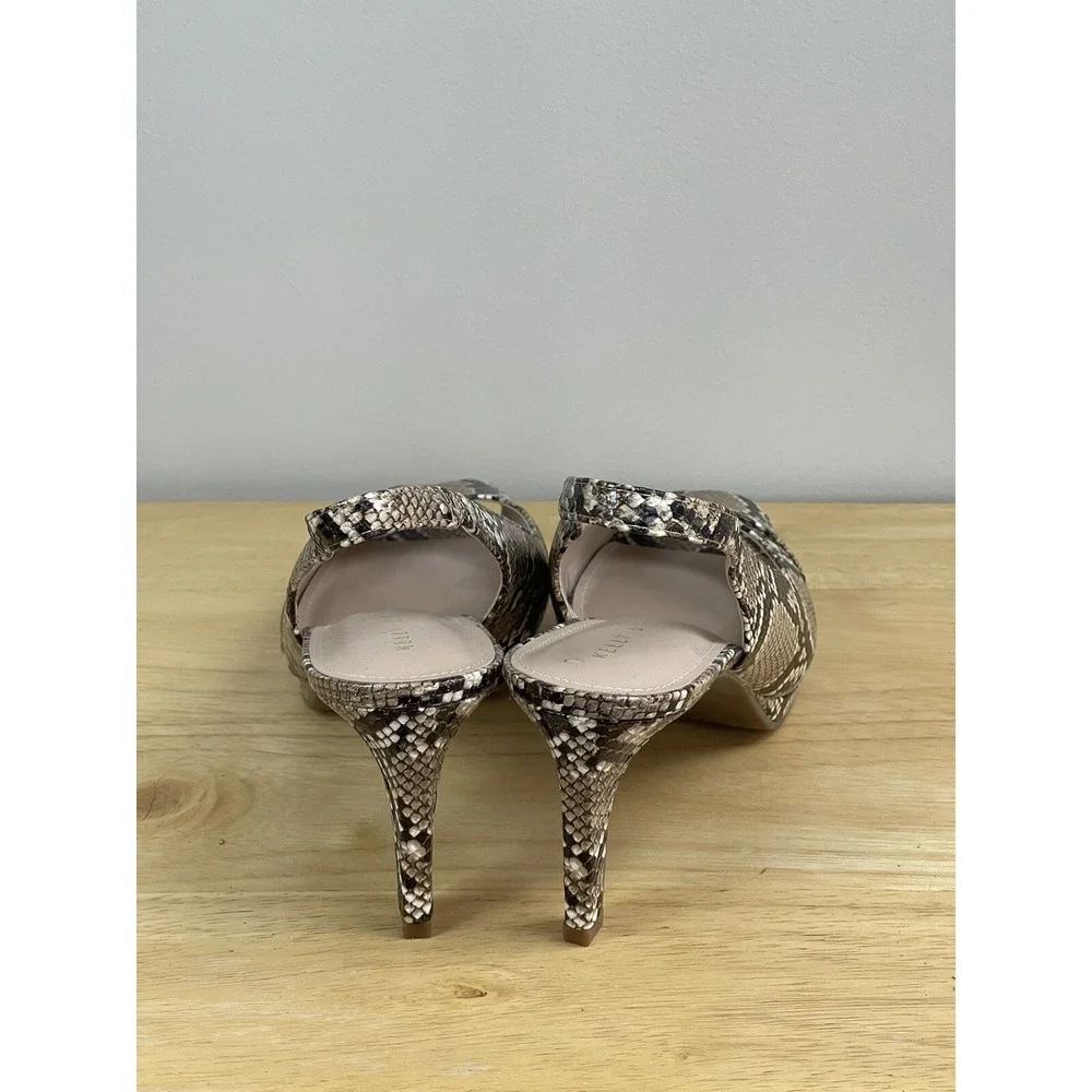 Kelly & Katie Womens Nerani Snake Print Slingback Peep Toe Sandals Heels 9 1/2 M
